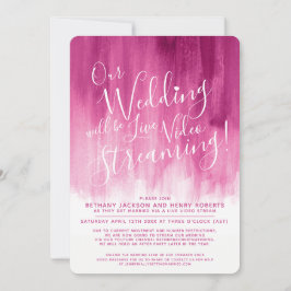 Rosa abstrakte Kunst live übertragen Hochzeit Einladung