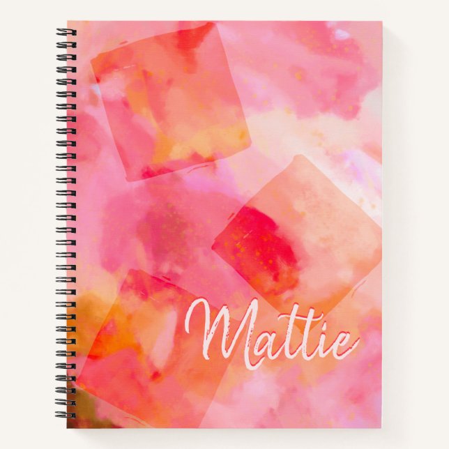 Rosa Abstrakte Kunstmalerei Notizbuch (Vorderseite)