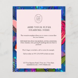 Rosa abstrakte moderne Blumen Flyer