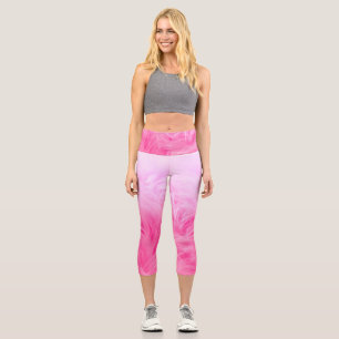 Rosa abstrakte Streifen Capri Leggings