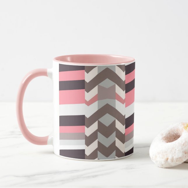Rosa abstrakter Kaffeebecher Tasse (Mit Donut)