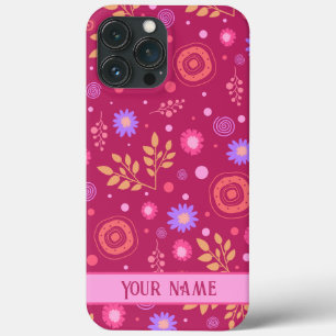 Rosa Abstrakter Personalisierter Name Fun Modern Case-Mate iPhone Hülle