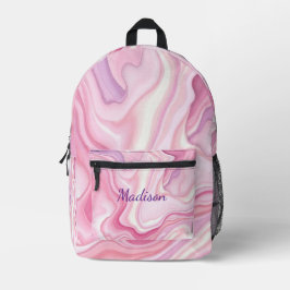 Rosa abstraktes Flüssigkeitsdesign Bedruckter Rucksack