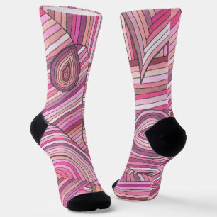 Rosa abstraktes geometrisches Muster mit gebogenen Socken