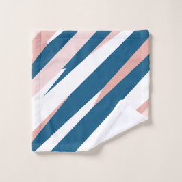 Rosa Abstraktes Handtuch in Blau und Weiß Waschlappen