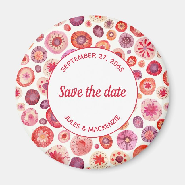 Rosa Abstraktes Muster Save the Date Magnet (Vorne)