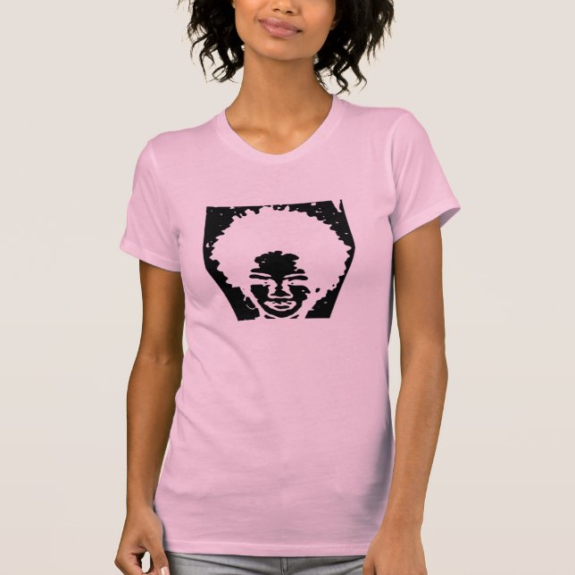 Rosa Afro-natürliches vorangegangenes Mädchen T-Shirt (Vorderseite)