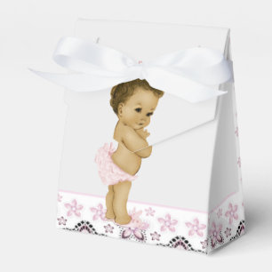Rosa afroamerikanische Babyparty-Geschenkverpackun Geschenkschachtel