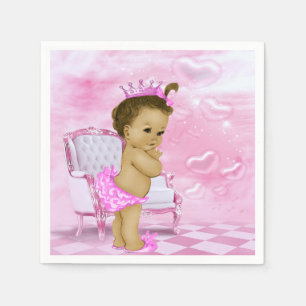 Rosa afroamerikanische Babyparty Serviette