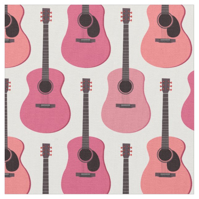 Rosa Akustikgitarren-Muster Stoff (Nahaufnahme)