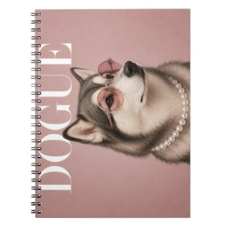 Rosa Alaskan Malamute-Hund Covergirl Notizblock