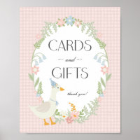 Rosa Albern Gänse Gingham Karten und Geschenke