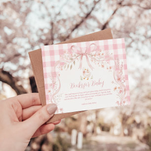 Rosa alberne Gänse-Bücher für Baby Shower Begleitkarte