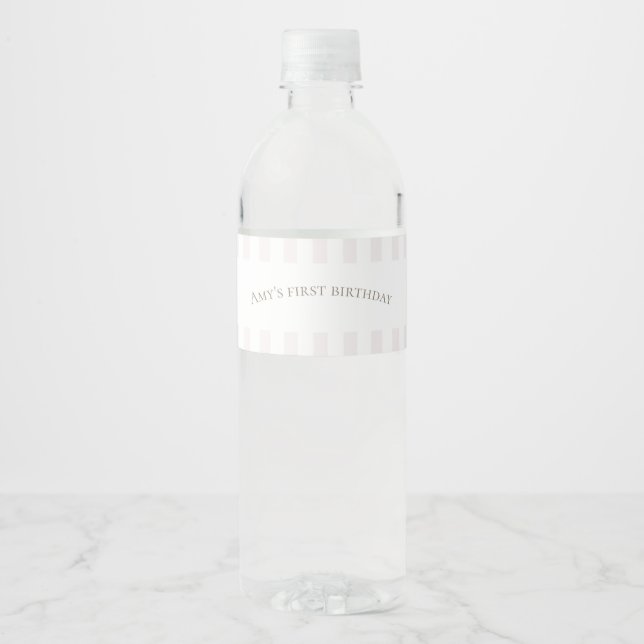 Rosa Alberne Gänseflasche Wasserflaschenetikett (Vorderseite)