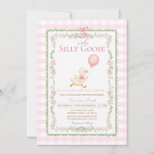 Rosa Alberner Gans Baby Shower Coquette Gans Einladung