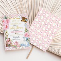 Rosa Alice im Wunderland Babydusche Tee