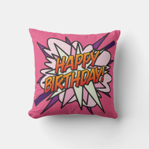 Rosa Alles Gute zum Geburtstag Moderne Lustige Fot Kissen