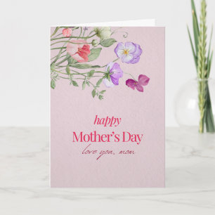 Rosa "Alles Gute zum Muttertag. Ich liebe dich, Ma Karte