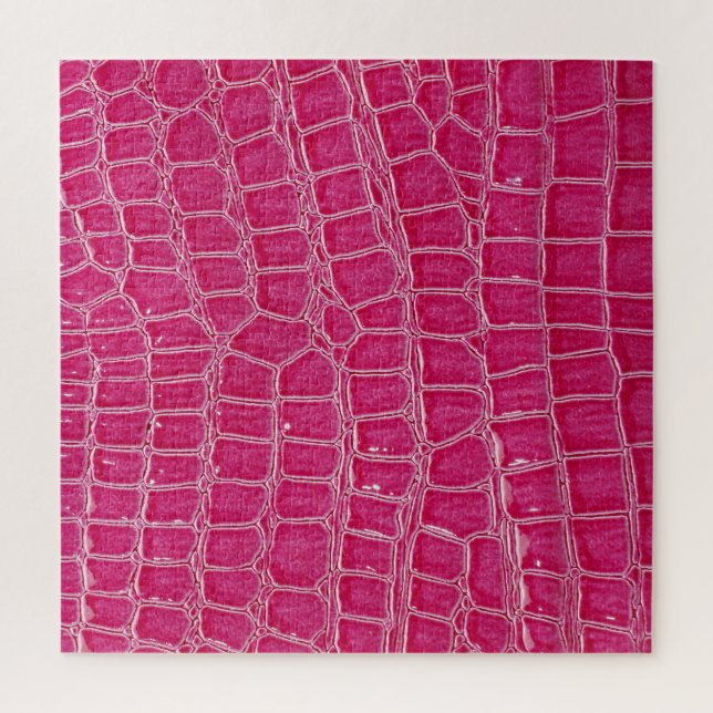 Rosa Alligator Gemusterte Textur Puzzle (Vertikal)
