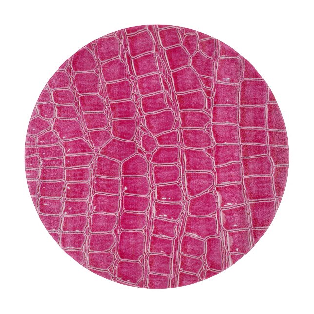 Rosa Alligator Gemusterte Textur Schneidebrett (Vorderseite)