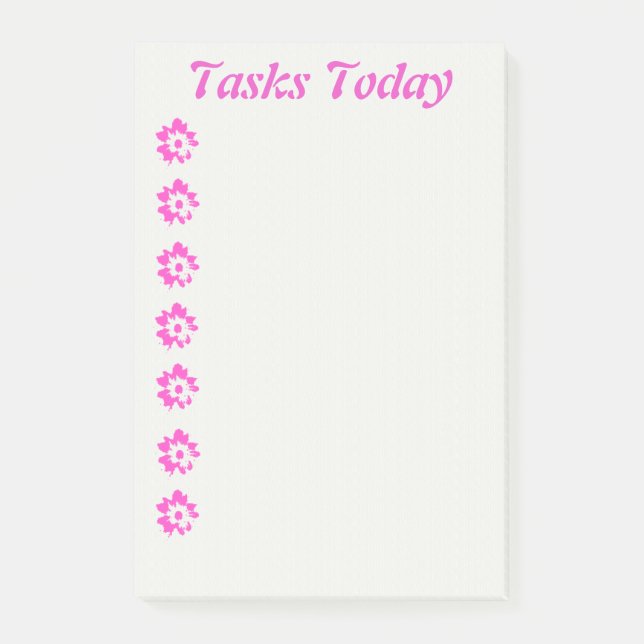 Rosa Aloha-Aufgabenliste Post-it Klebezettel (Vorderseite)