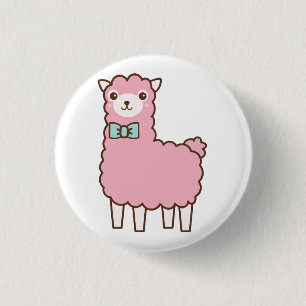 Rosa Alpaca-Tasten Button