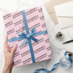 Rosa am 30. Geburtstag Personalisiert Geschenkpapier