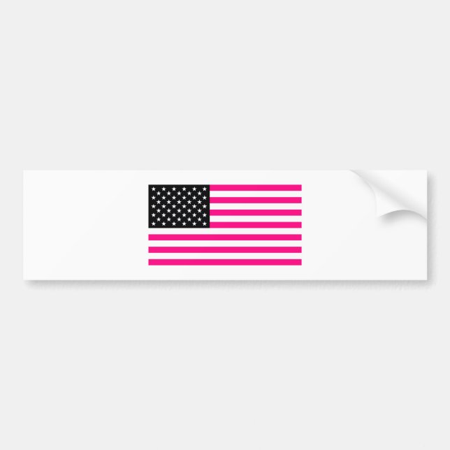rosa amerikanische Flagge Autoaufkleber (Vorne)