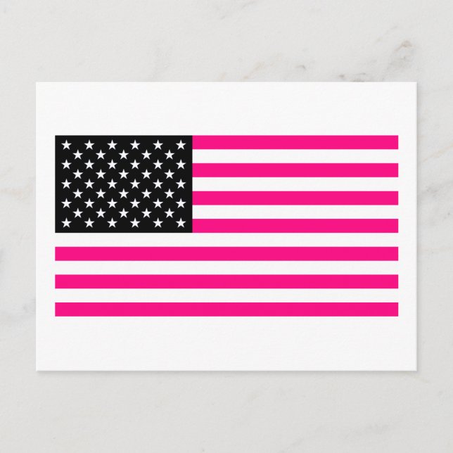rosa amerikanische Flagge Postkarte (Vorderseite)