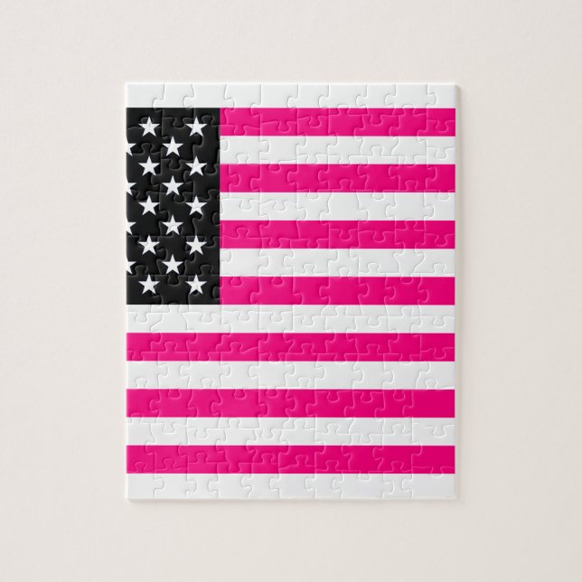 rosa amerikanische Flagge Puzzle (Vertikal)