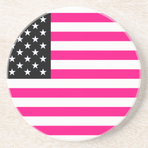 rosa amerikanische Flagge Sandstein Untersetzer