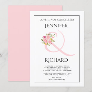 Rosa Ampersand, virtuelle Hochzeit in Rosa Einladung