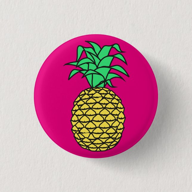 Rosa Ananas-Abzeichen-Button-Knopf Button (Vorderseite)