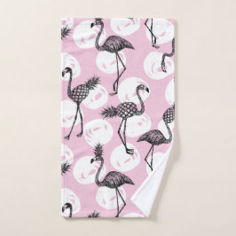 Rosa Ananas Flamingo Handtuch