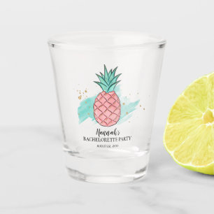 Rosa Ananas Gold Glitter Junggesellinnenabschied Schnapsglas