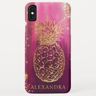 Rosa Ananas Gold Glitzer Personalisiert Case-Mate iPhone Hülle
