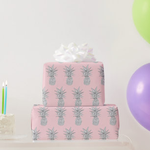 Rosa Ananas tropisches Muster Geschenkpapier
