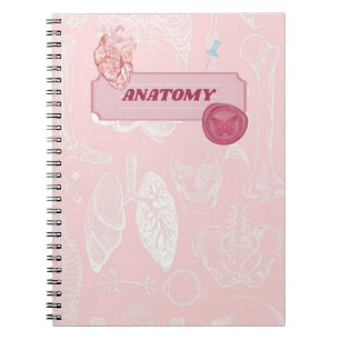 Rosa Anatomie Medizin Student Ästhetik Design Notizblock