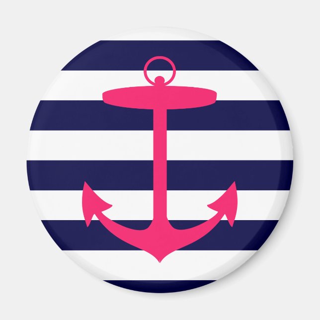 Rosa Anchor-Silhouette Magnet (Vorne)
