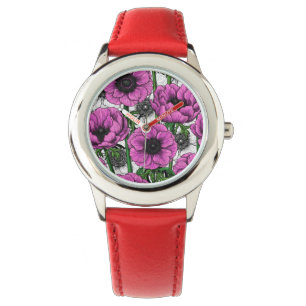 Rosa Anemone Armbanduhr