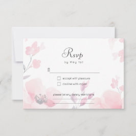 Rosa Anemone Bloral Wedding RSVP Card Karte