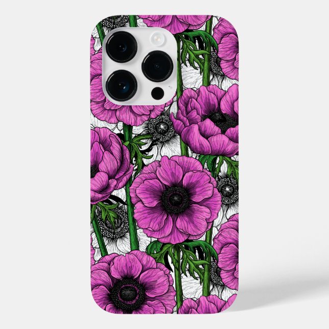 Rosa Anemone Case-Mate iPhone Hülle (Rückseite)
