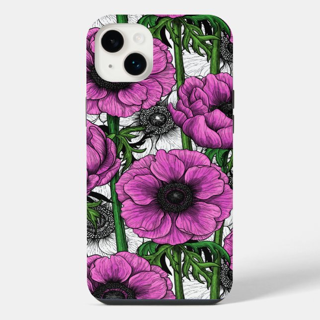 Rosa Anemone iPhone Hülle (Rückseite)