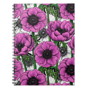 Rosa Anemone Notizblock