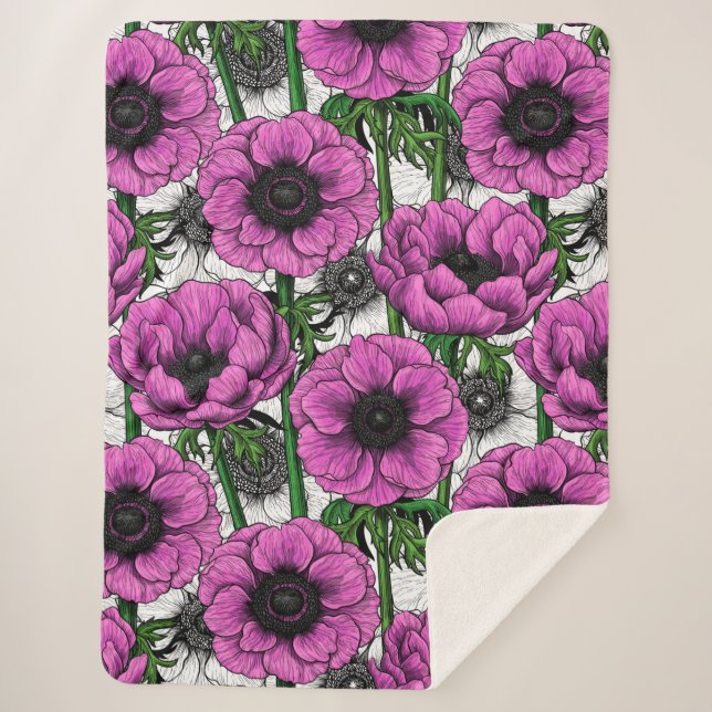 Rosa Anemone Sherpadecke (Vorderseite)