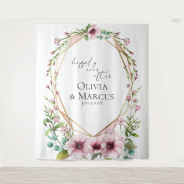 Rosa Anemone Terrarium Hochzeitsfeier Foto Hinterg Wandteppich