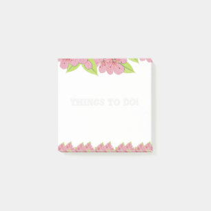 rosa Anemonen Dinge, die nach dem Beenden tun Post-it Klebezettel