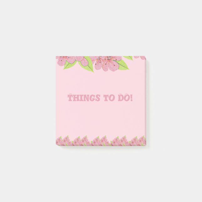 rosa Anemonen Dinge, die rosa Post-It-Notes ausfüh Post-it Klebezettel (Vorderseite)