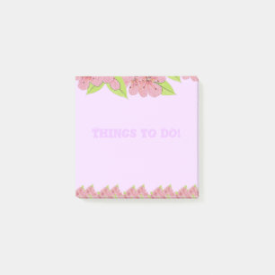 Rosa Anemonen Dinge, um Lila Post-It-Notes zu tun Post-it Klebezettel
