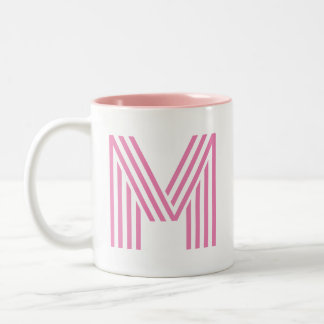 Rosa Anfangsbuchstabe/Monogramm Zweifarbige Tasse